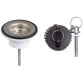 Bonde de lavabo à bouchon - grille inox