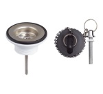 Bonde de lavabo à bouchon - grille inox