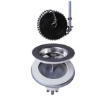 Bonde d'évier à plateau - D60 mm - évier 2 bacs communicants sans trop-plei