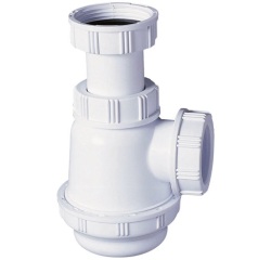 Siphon de lavabo - culot court - D32 mm - blanc