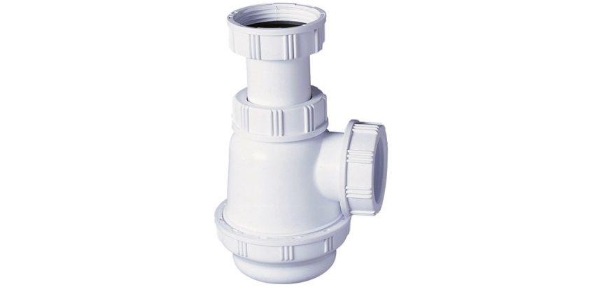 Siphon de lavabo - culot court - D32 mm - blanc