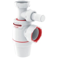 Siphon d'évier - D40 mm - avec prise machine à laver - Néo Air - blanc