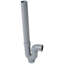 Siphon PVC simple crosse - sortie horizontale - D40 mm - gris