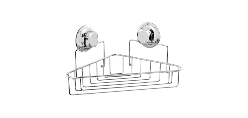 Etagère d'angle - à ventouses - Bestlock - chrome