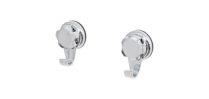 Petit crochet à ventouse - Bestlock - chrome - lot de 2