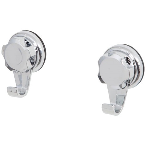 Petit crochet à ventouse - Bestlock - chrome - lot de 2