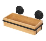 Etagère de douche - à ventouses - en bambou - Bestlock Spa - noir et nature