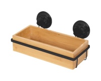 Etagère de douche - à ventouses - en bambou - Bestlock Spa - noir et nature