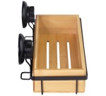 Etagère de douche - à ventouses - en bambou - Bestlock Spa - noir et nature