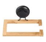 Porte papier toilette - à ventouse - en bambou - Bestlock Spa - noir et nat