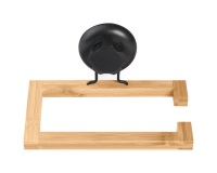 Porte papier toilette - à ventouse - en bambou - Bestlock Spa - noir et nat