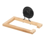 Porte papier toilette - à ventouse - en bambou - Bestlock Spa - noir et nat
