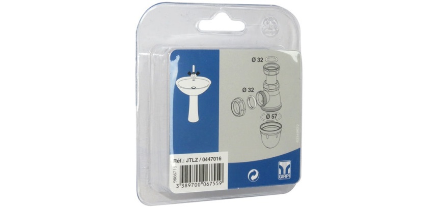 Kit 3 joints pour siphon de lavabo - noir