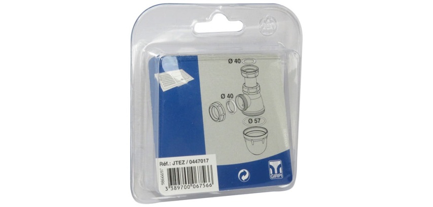 Kit 3 joints pour siphon d'évier noir