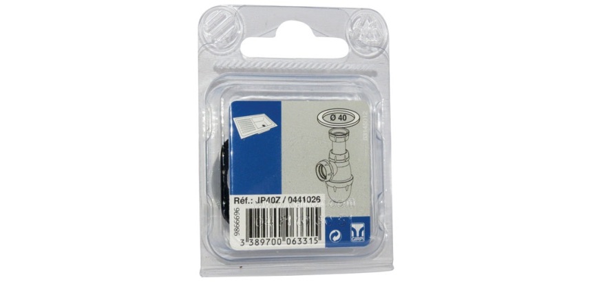 Joint plat pour siphon - D40 mm - noir