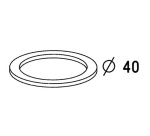 Joint plat pour siphon - D40 mm - noir
