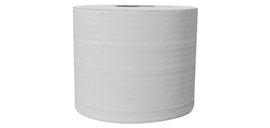 Essuie main bobine de 1000 feuilles blanc pur  2 plis - lot de 2 rouleaux