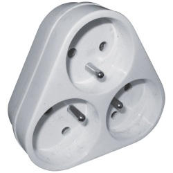 Prise Triplite 16A  2P+T - blanc