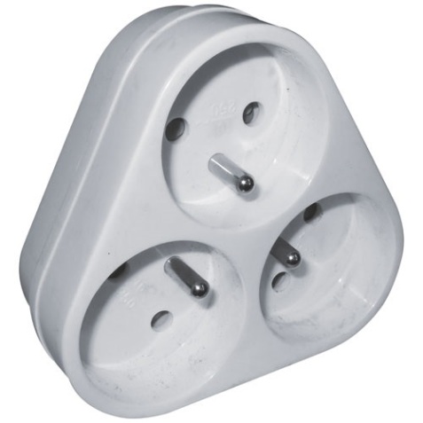 Prise Triplite 16A  2P+T - blanc