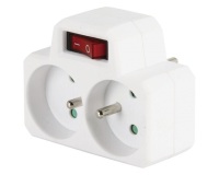Biplite 16A avec interrupteur  2P+T - blanc