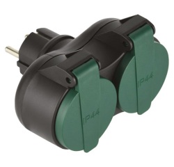 Biplite 16A  2P+T IP44 noir/vert
