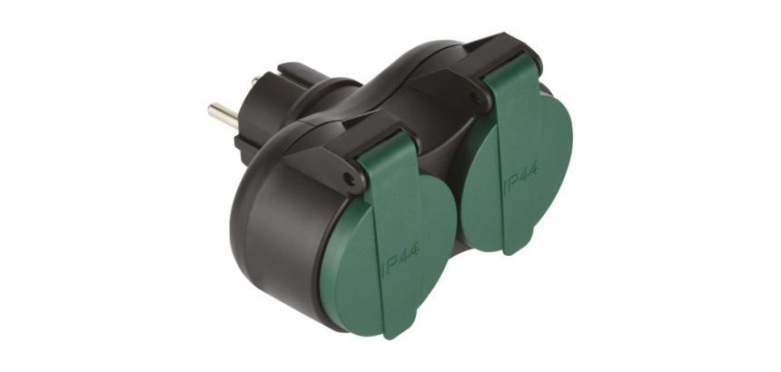 Biplite 16A  2P+T IP44 noir/vert