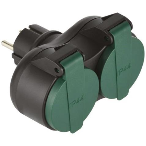 Biplite 16A  2P+T IP44 noir/vert