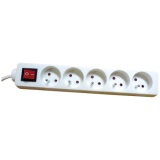 Bloc multiprises 5 prises 2P+T - Promo Line - avec interrupteur - L : 1.5 m