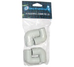 Equerre IRO - coude - 20 mm² - 100x195x30 mm - lot de 4 gris