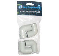 Equerre IRO - coude - 20 mm² - 100x195x30 mm - lot de 4 gris