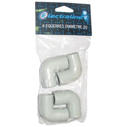 Equerre IRO - coude - 20 mm² - 100x195x30 mm - lot de 4 gris