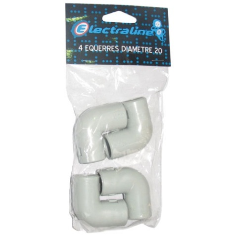 Equerre IRO - coude - 20 mm² - 100x195x30 mm - lot de 4 gris