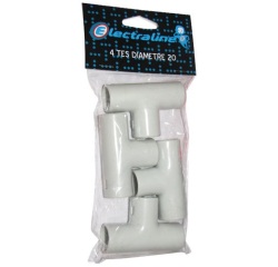 Té IRO - 20 mm² - 120x250x40 mm - lot de 4 - gris