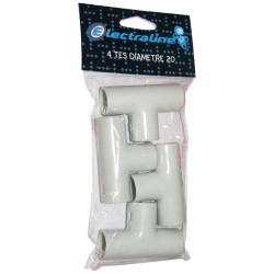 Té IRO - 20 mm² - 120x250x40 mm - lot de 4 - gris