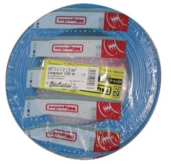 Câble d'installation rigide - H07V-U - 1x1.5mm² - L : 100 m - couronne - bl
