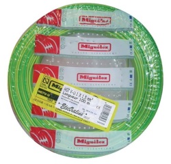 Câble d'installation rigide - H07V-U - 1x1.5mm² - L : 100 m - couronne - ja