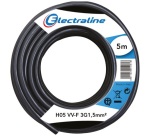 Câble d'installation H05VV-F - 3G1.5mm² -  L : 5 m - bobinot - noir