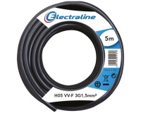 Câble d'installation H05VV-F - 3G1.5mm² -  L : 5 m - bobinot - noir