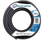Câble d'installation H05VV-F - 3G1.5mm² -  L : 10 m - bobinot - noir