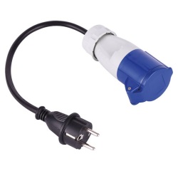 Adaptateur caravane femelle - Pro-line - avec câble 30 cm - IP44 - bleu