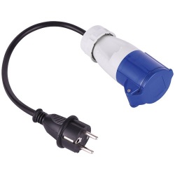 Adaptateur caravane femelle - Pro-line - avec câble 30 cm - IP44 - bleu