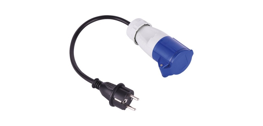 Adaptateur caravane femelle avec câble 30 cm IP44 bleu