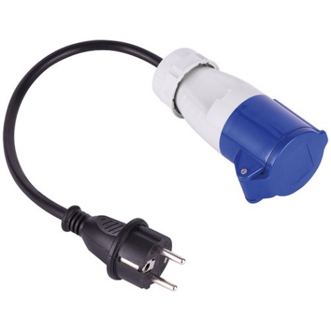 Adaptateur caravane femelle - Pro-line - avec câble 30 cm - IP44 - bleu