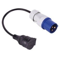 Adaptateur caravane mâle - Pro-line - avec câble L : 30 cm - IP44 - bleu