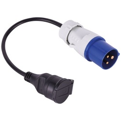 Adaptateur caravane mâle - Pro-line - avec câble L : 30 cm - IP44 - bleu