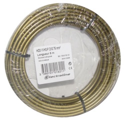 Câble domestique - H03VVH2F - 2x0.75mm² - L : 10 m - couronne - or