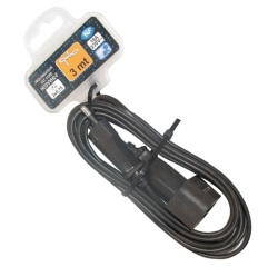 Prolongateur 6A - 2P - L : 3 m - noir