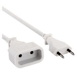 Prolongateur ménager 6A  - 2P - L : 3 m - blanc
