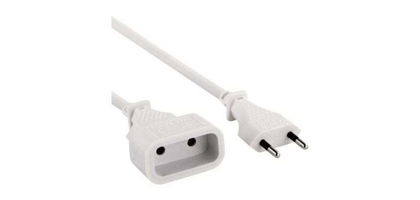 Prolongateur ménager 6A  - 2P - L : 3 m - blanc
