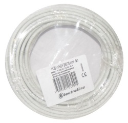 Câble domestique - H03VVH2F - 2x0.75mm² - L : 5 m - couronne - blanc